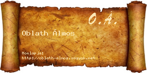 Oblath Álmos névjegykártya