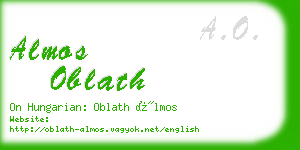 almos oblath business card
